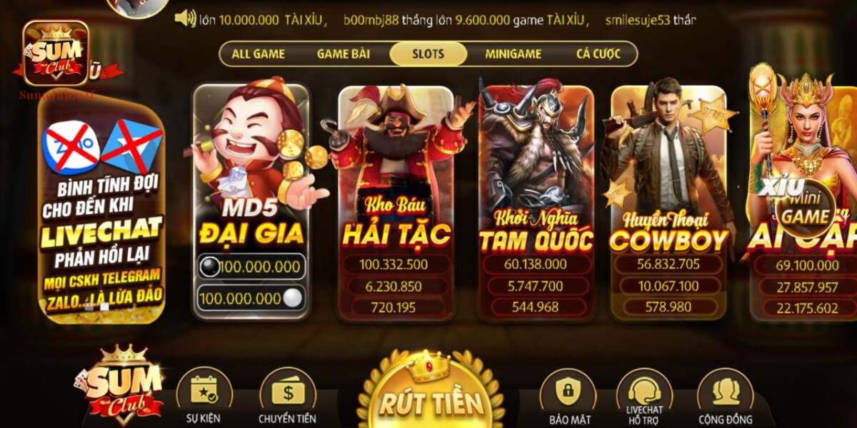 Bộ sưu tập nhiều trò chơi nổ hũ đa dạng tại cổng game Sumclub